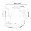Gooseneck Electric Kettle Coffee for Outdoor Camping Picnic black