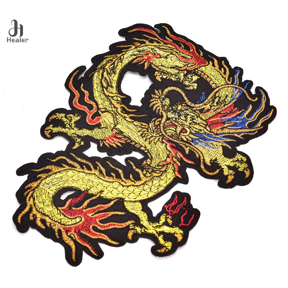 1pc Applique Embroidery Dragon Patches for Clothing Coat Iron On Sewing On Sticker