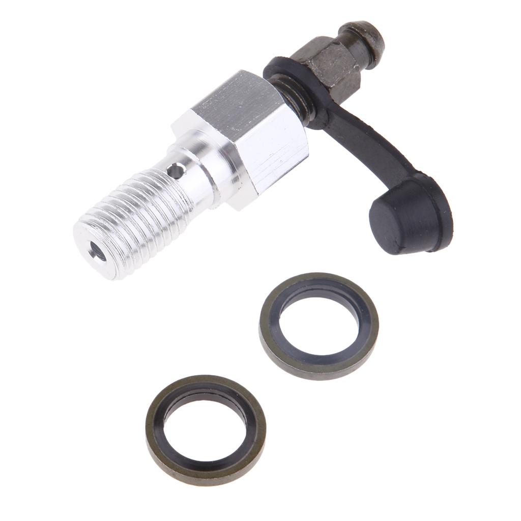 Motorcycle Brake Caliper Banjo Bolt Bleed Screw M10 X 1.25 Aluminum Nipple for Universal Master Cylinder Repair