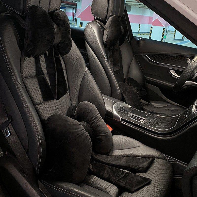 Car Headrest Bowknot Neck Support Pillow - Cervical Seat Cushion Pair