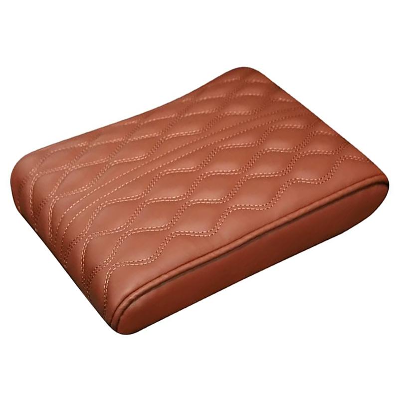 Almofada de proteção para apoio de braço de carro com bordado ondulado em couro PU, almofada para proteção de apoio de braço central e caixa de armazenamento