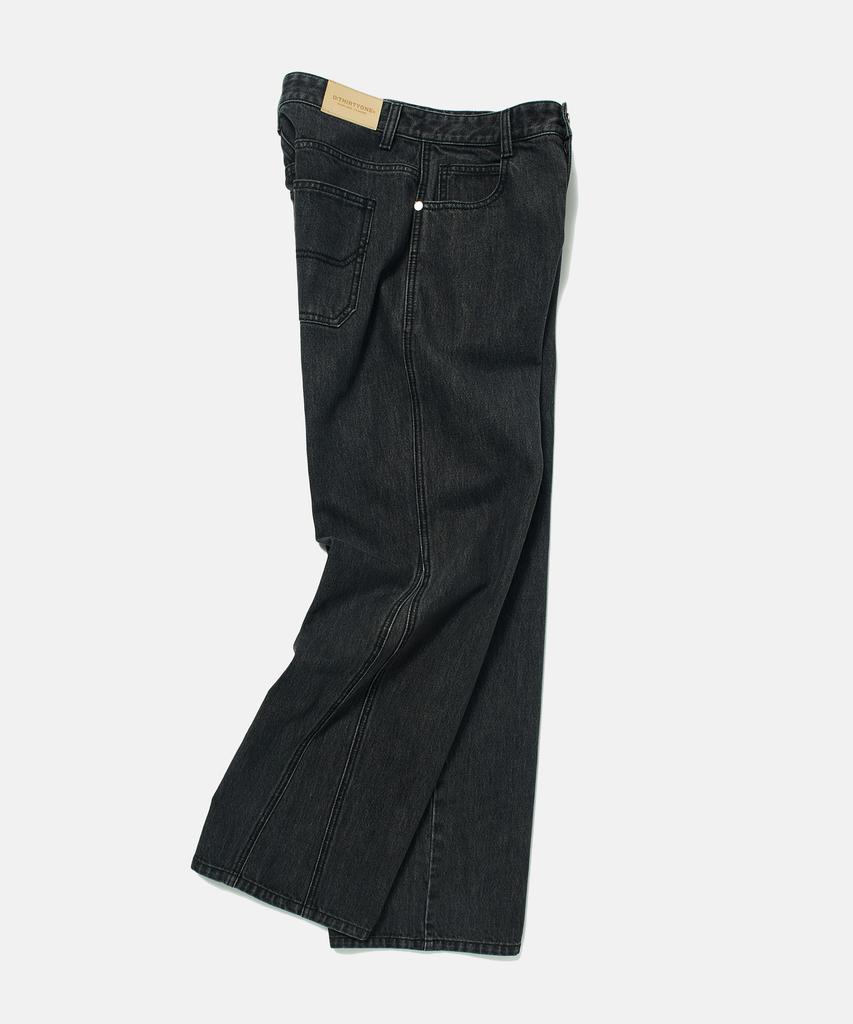 DTHIRTYONE Diagonal Relaxed Denim Pants (Washed Black)