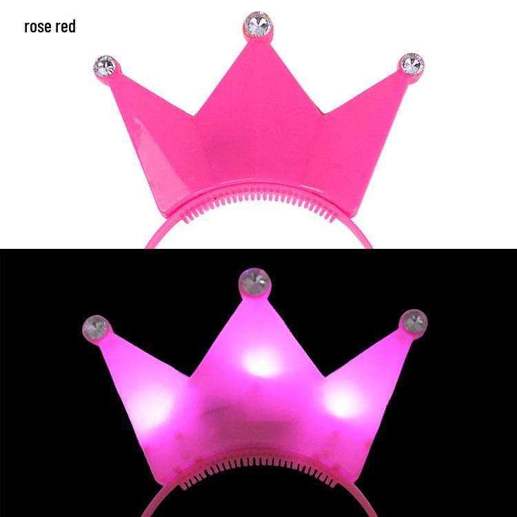 Luminous Flashing Crown Headband: Night Market Best-Selling Costume Prop розы красного