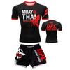 Set di Allenamento MMA Uniforme Muay Thai Maglietta Pantaloni Sport da Combattimento Fitness Palestra Allenamento