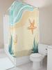 Beach Theme Shower Curtain for Bathroom Decor - Vibrant Ocean Waves and Starfish Design - Waterproof and Durable  Easy-Clean
