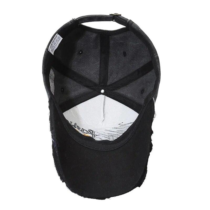 Four Seasons  Baseball Cap Retro Distressed Casual Outdoor Sports Hat Spring And Autumn Sunhat Letter Embroidery Cap Men