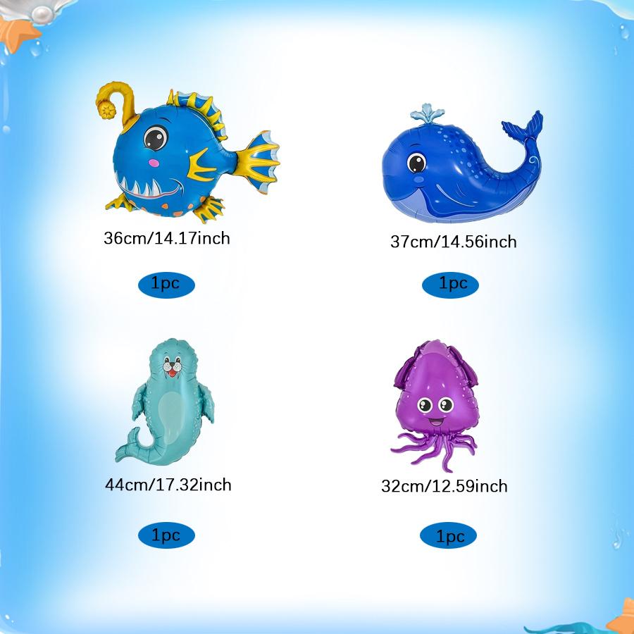 Ocean animal themed balloons octopus, whale, crab, shell shaped balloons for ocean themed birthday shower decoration Other
