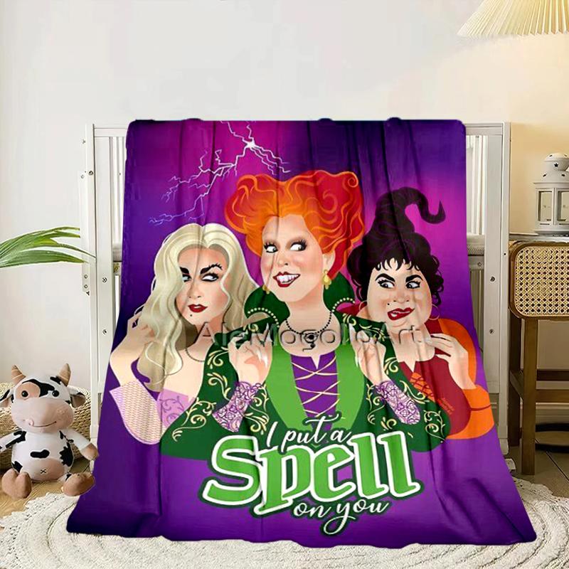 

Hocus witch Halloween Magic Blanket Flannel Blanket for bed, sofa, Camping, Hiking, Picnic Essentials, gift for family Fan gifts 75x90cm