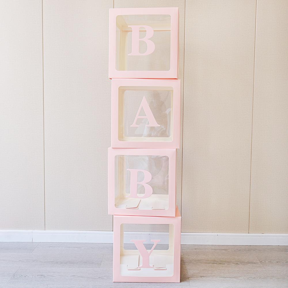 Clear Box Balloon Decoration: 26 Letters LOVE & BABY - Ideal for Birthdays, Graduations, Weddings
