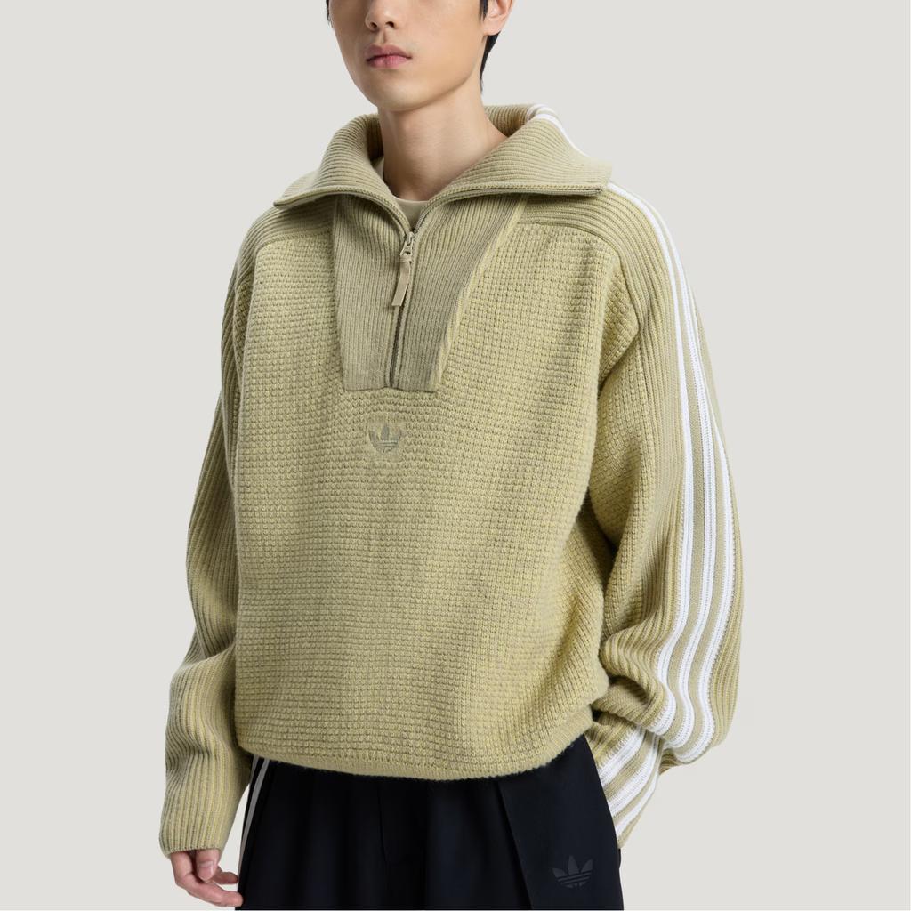 Adidas Originals Premium 3S Knitwear Sweatshirt Half-Zip Sports Knit Sweater Unisex Sweatshirt KS5341