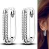 2023 Sparkling Pave Silver 925 Earrings Fit Original Charms Hoop Earrings For Women Earrings Fine Jewelry Gifts