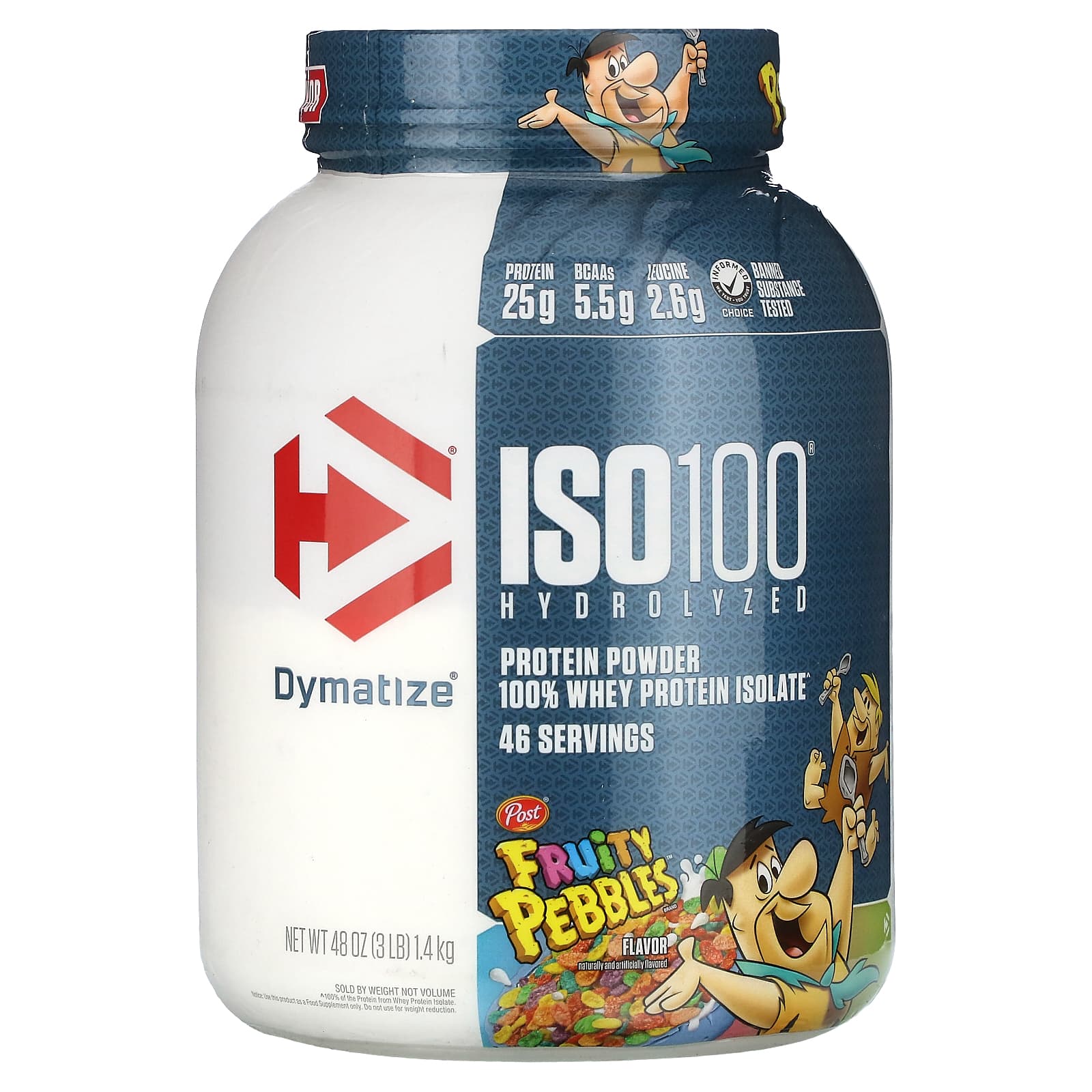 

Hydrolyzed Iso100, 100% Whey Protein Isolate, Fruity Pebble, 1.4Kg (3Lbs)