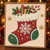 Christmas Pearl Painting Diy Kit Santa Claus Beginner Friendly Stress Relieving Home Wall Hanging Decor Gift Easy To Use