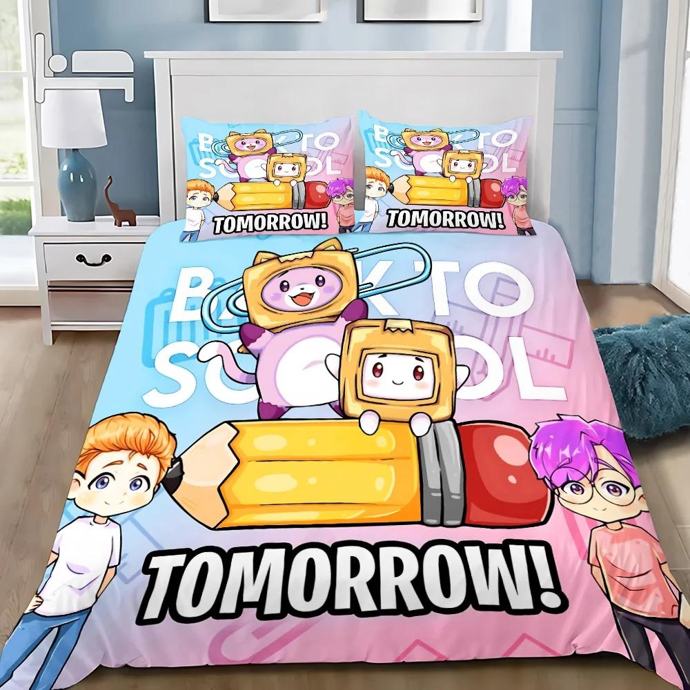 Exquisite 3D Lankyboxe Wallpaper Foxy Boxy Printing Bedding Set Duvet Cover Comforter Bed Adult Youth Girl Boy Gift