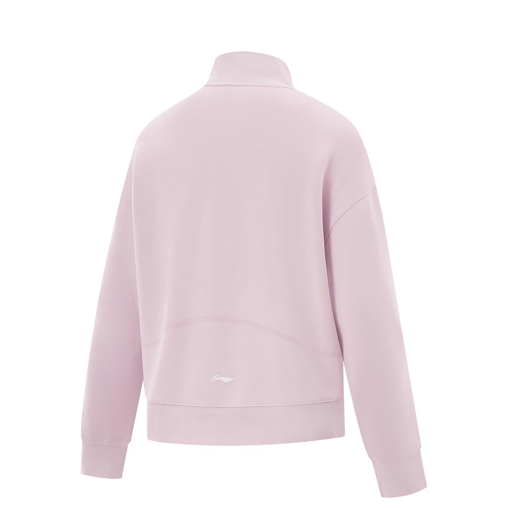 Li-Ning Loose Knit Sports Long Sleeve Pullover T-Shirt Women Tops Milk-Pink AWDV358-6