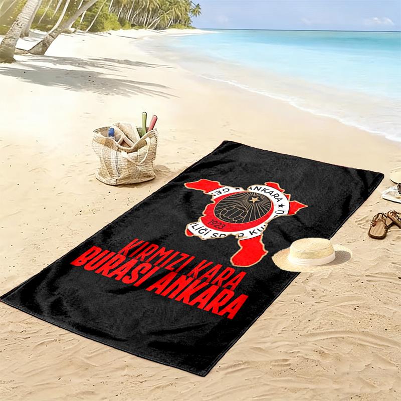 Gençlerbirliği Logo Print Beach Towel, Large Soft Quick Dry Towel for Beach Camping Swimming