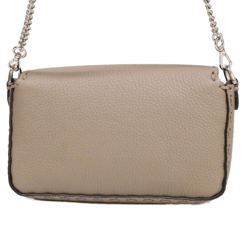 FENDI 8BS017 Selleria Mini Bucket 2-Way Chain Shoulder Bag Handbag Taupe/SVHardwareUsed