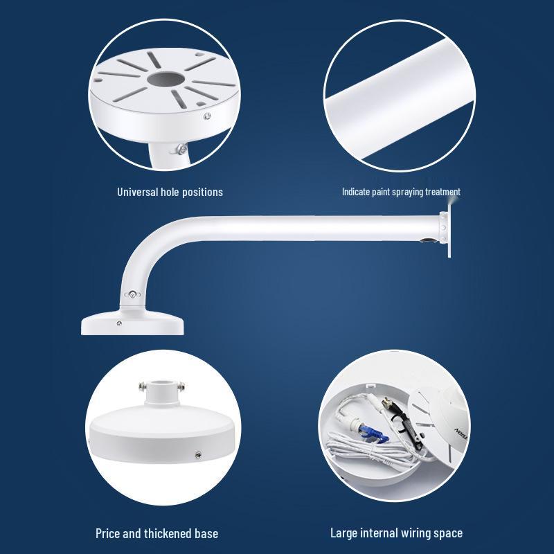Aluminum Alloy 1m L-Shaped Surveillance Dome Bracket - 4.5" Universal Photography Bracket with Cable Management