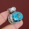 Tibetan Turquoise Pendant Gemstone Vintage Pendant 925 Sterling Silver Pendant Tibetan Turquoise Jewelry Handmade Pendant Gifts For Friend
