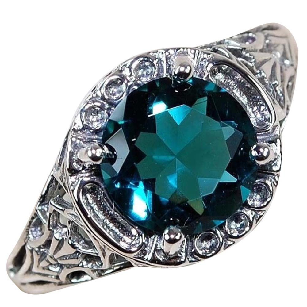 

Женское ретро кольцо с камнем US 6 зелёный