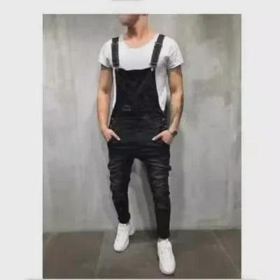 European & American Denim Ripped Men's Trousers - New Cross-Border Men's Overalls