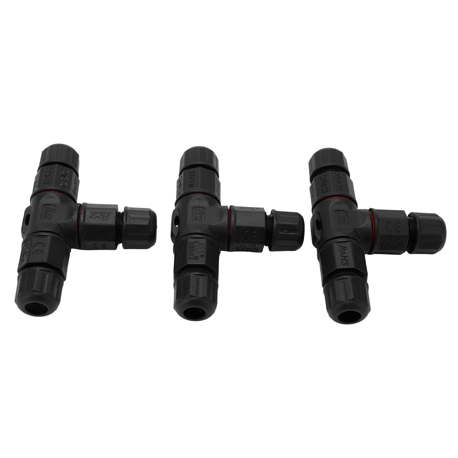 

3Pcs Waterproof 3 Way Wire Connector 4 Core Junction Box Outdoor Waterproof IP68 Electrical Cable Connector