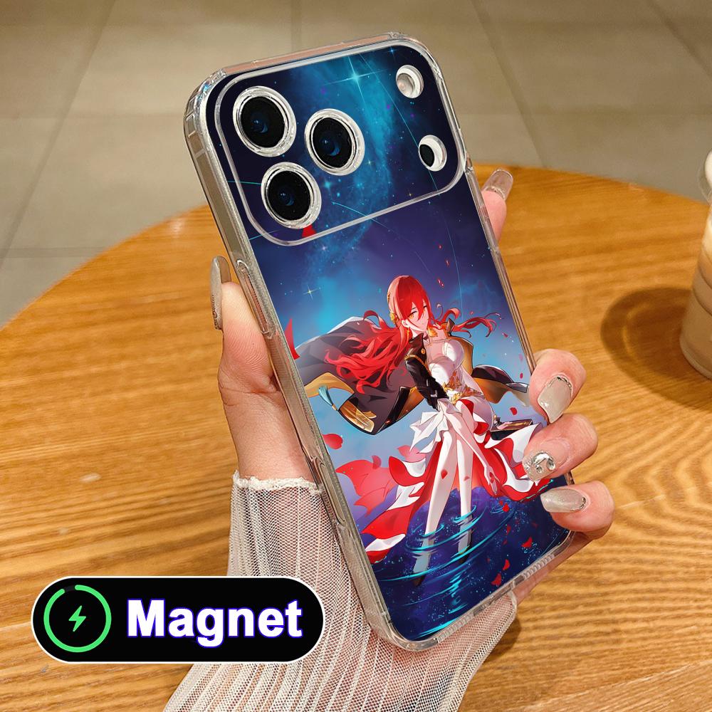 HSR Himeko Clear TPU Magsafe Mobile Phone Case for iPhone 17 16 15 14 13 12 11 Air Pro Max Plus Mini Colorful Cover