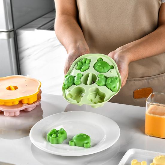 Cake Mold with Lid Easy To Clean Silicone Cute Little Bear Shape Baby Auxiliary Food Mould Kitchen Gadget