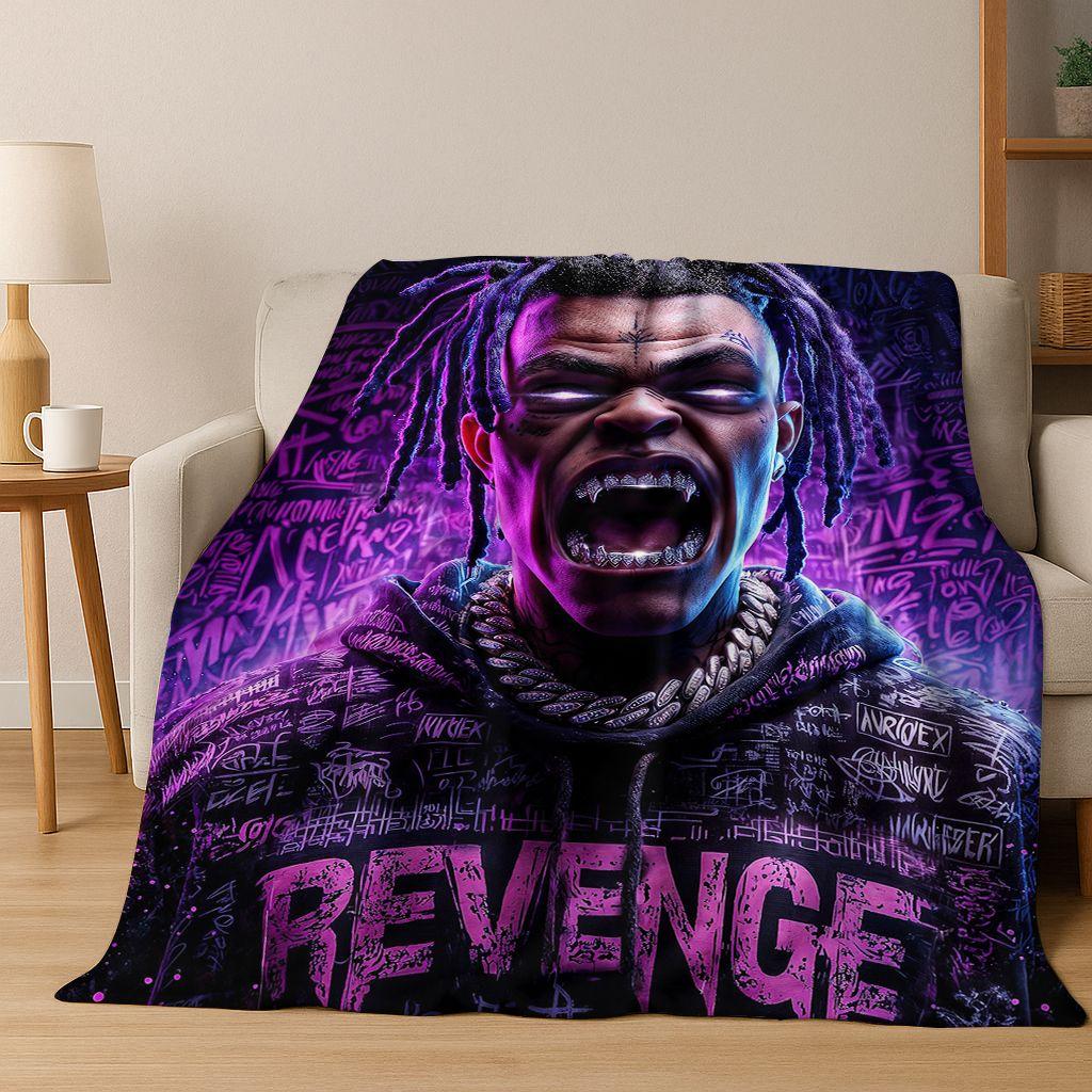 2026 New Legend Rappers Star Art Cartoon Hip Hop Flannel Blanket,Cozy Soft Throw Blanket for Home Bedroom Bed Sofa Cover Gift