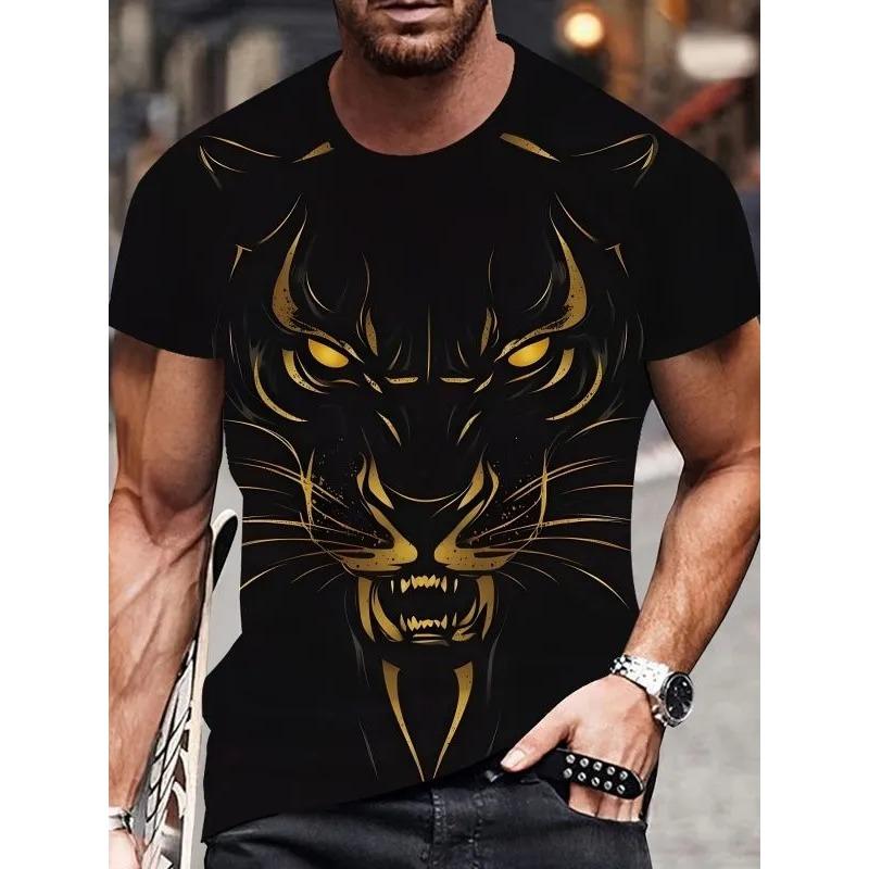 Summer Men's 3D Printed Crew Neck T-Shirt Fashion Versatile Trend Breathable Casual