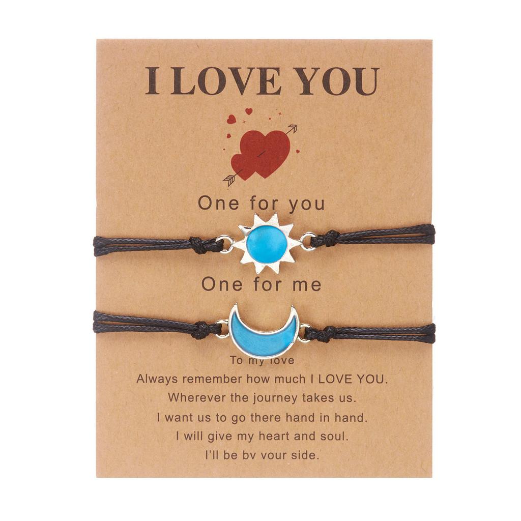 Night Sky Friendship Bracelet With Geometric Alloy Design For Couples And Students