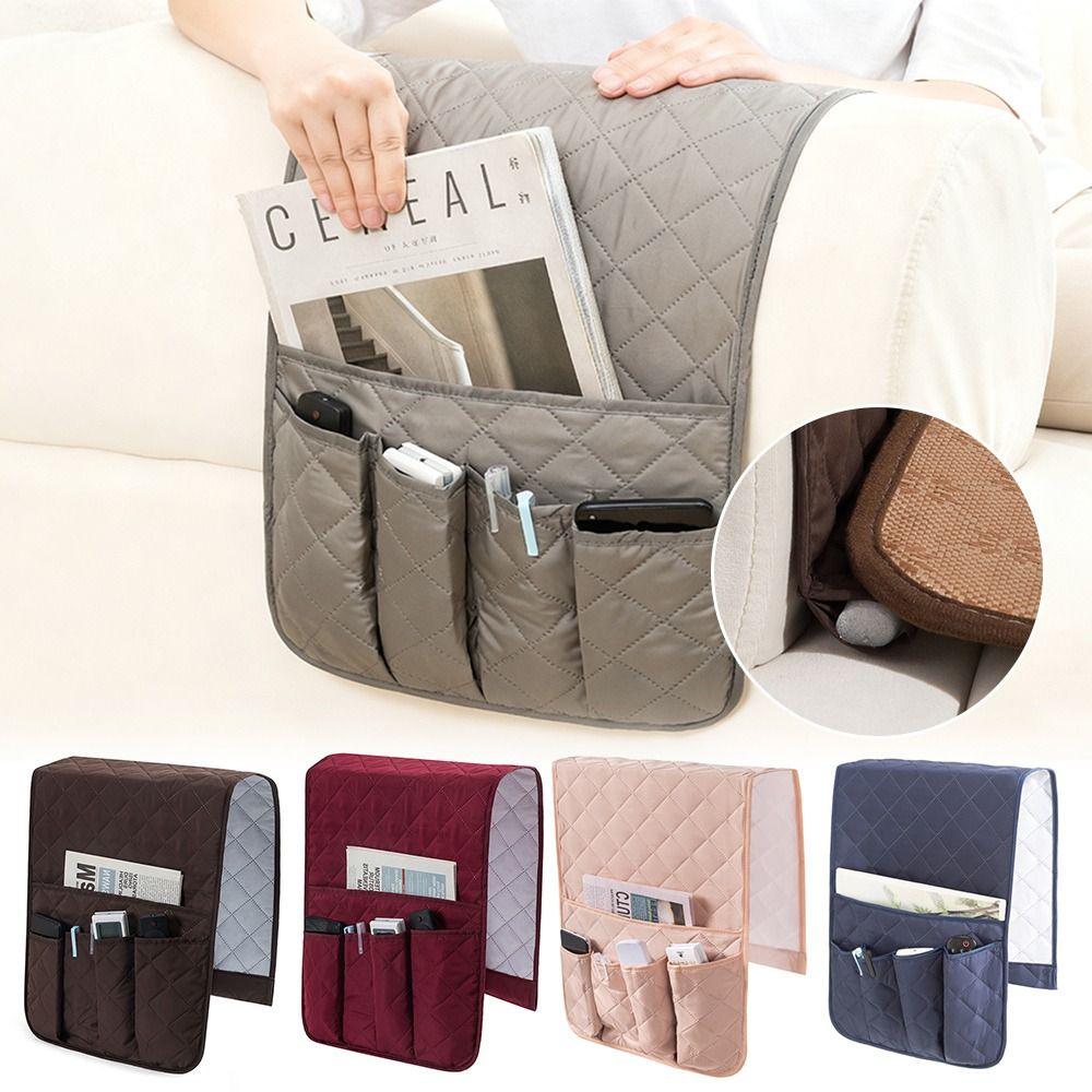 Multifunctional Sofa Armrest Storage Bag With 5 Pockets Large Capacity Armchair Hanging Storage Hanging Design Storage Bag