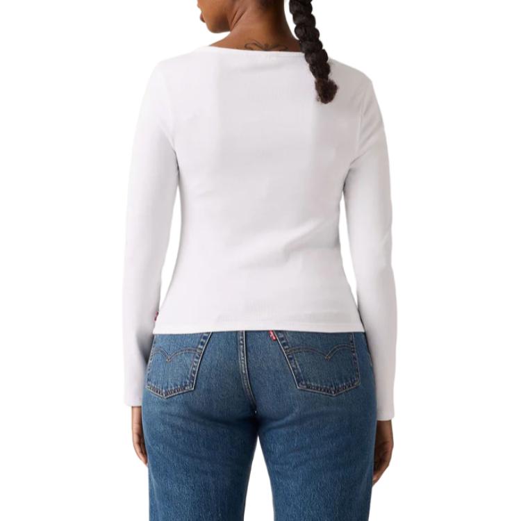 Levis Comfortable Versatile Fashion Square Neck Long Sleeve T-Shirt Women tops 005IO-0005