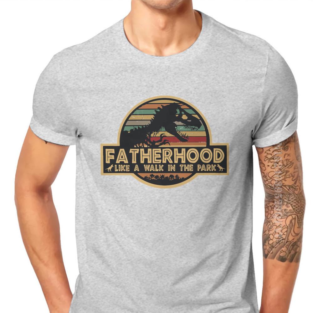 Father Day Daddy Grandpa Pure Cotton Tshirts Fatherhood Like A Walk In The Park Elegant Men T Shirts Leisure Men Clothes Ofertas