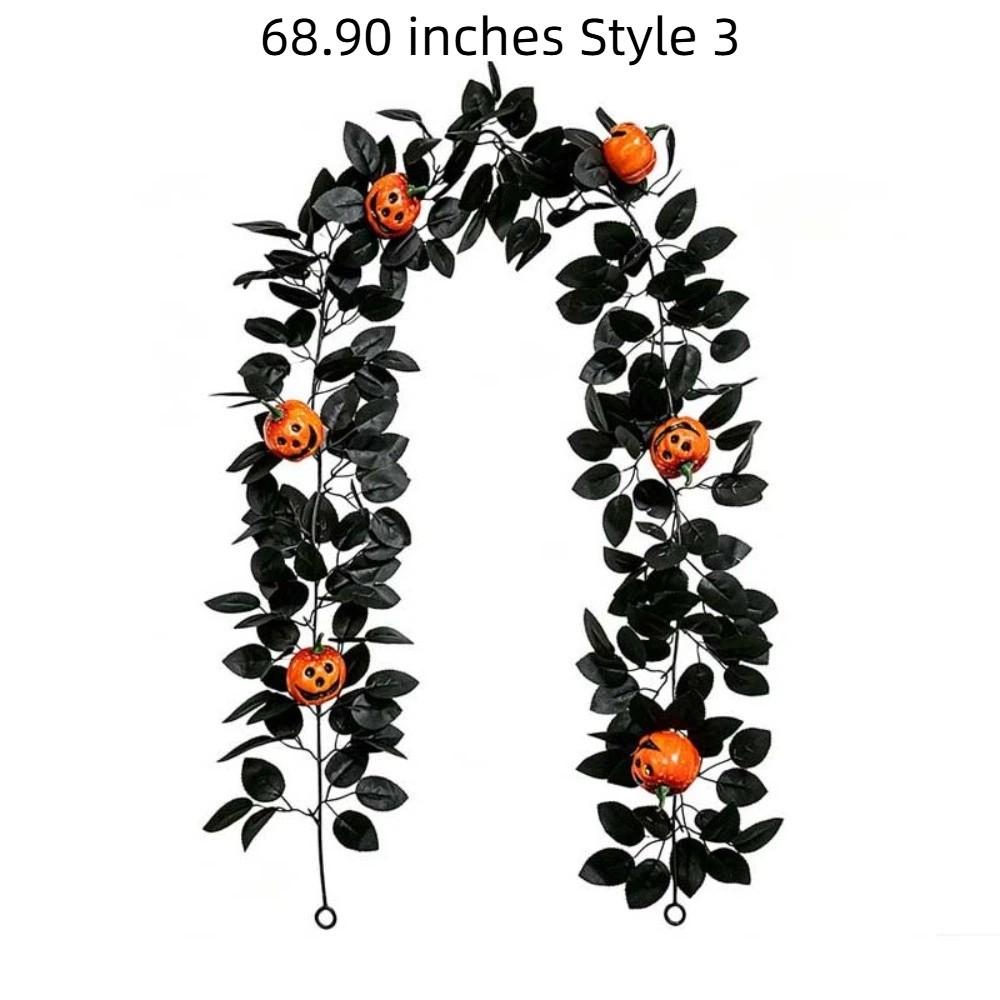 Reusable Artificial Black Rose Vine Flexible Spooky Gothic Wreath Staircase Handrail