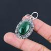 Natural Malachite Gemstone Indian Jewelry 925 Sterling Silver Pendant For Girls