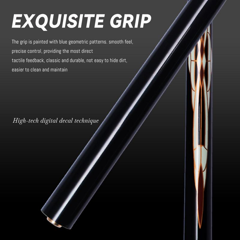 OKHEALING 3 Pieces 12.9mm Tip Break-Jump Cue Black Technology Carbon Fiber Shaft Butt 147cm 20~22oz Radial Pin Billiard Cue Pool Game Cues