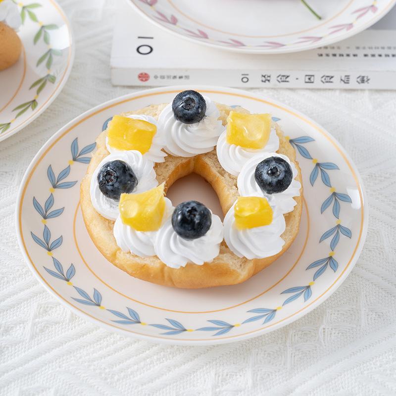 Bread Ceramic Plate 6-inch Small Plate Fruit Butterfly Snack Plate Floral Pastry Storage Bone Plate Creative Simple Korean