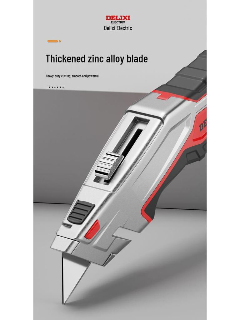 Heavy-Duty Industrial Folding Utility Knife with Thick All-Steel Retractable Blade for Electricians and Cable Work.