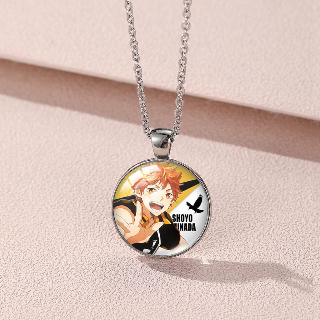 Stylish Hinata Shoyo Anime Inspired Gemstone Necklace For Volleyball Fans Unisex Jewelry