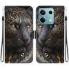 Handmade PU Leather Flip Case for Xiaomi Redmi Note 13 (5G) Anti-Slip Shockproof Cover with Wrist Strap & Heart/Rose Cat Designs