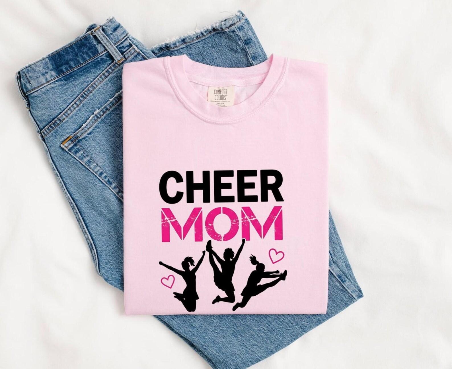 Cheerleader Print Shirt Cheer Mom Game Gift Women Cartoon Tee Cheerleader T-Shirt Cheerleader Mom Fan Cartoonish Tshirt Sports Graphic XL