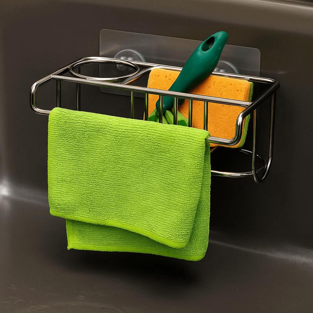 Hollowed Sponge Drainer Rack Stainless Steel Sponge Stand Sink Sponge Holder  Bathroom