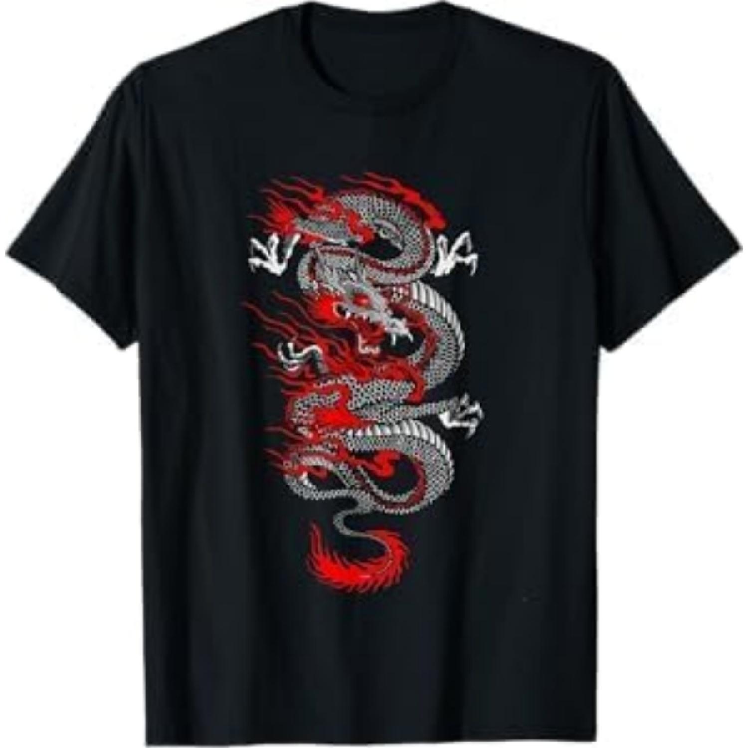 Japanese Aesthetic Red Dragon Symbol Kanji Japan Tattoo Art T-Shirt D97 Mens Womens Tank Top Sweatshirt Hoodie XXXXXL разноцветный