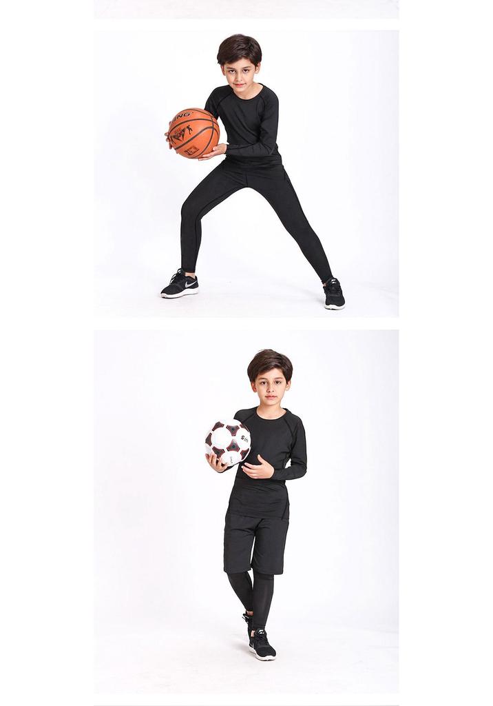 Children's Quick-Dry Sports Set: Autumn/Winter Base Layer for Basketball & Football