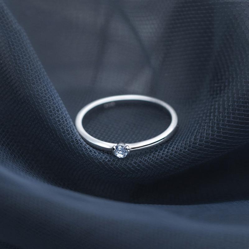 Modian Classic Tiny Shiny Zircon Stackable Slim Ring for Women Authentic 925 Silver Simple Ring Fine Jewelry New