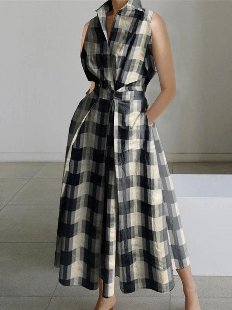 Women's Sleeveless Plus Size Casual Women's Clothing, Fashionable Loose And Large Swing Dress