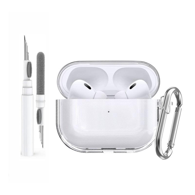 for Airpods Pro 3 Case Accessories Soft TPU Transparent Protective Shockproof Case with Cleaning Kit Keychain for Airpods Pro 3