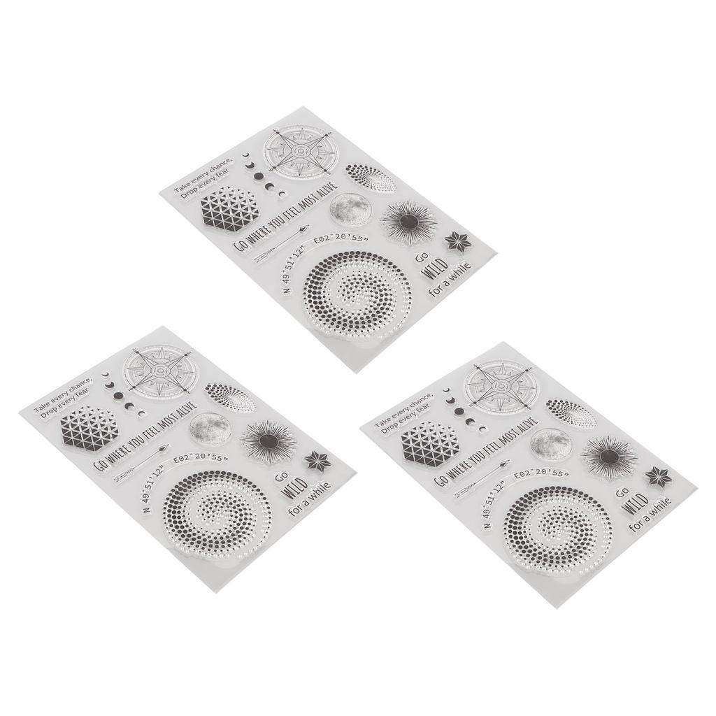 3pcs Clear Stamp Reusable  Scrapbook Handbook Album Decorative Transparent Stamp Paper Crafts Han