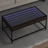 VidaXL Coffee Table with LED Infinity Brown Oak 90x50x41 Cm, Side Table, Living Room Table, End Table, 847691
